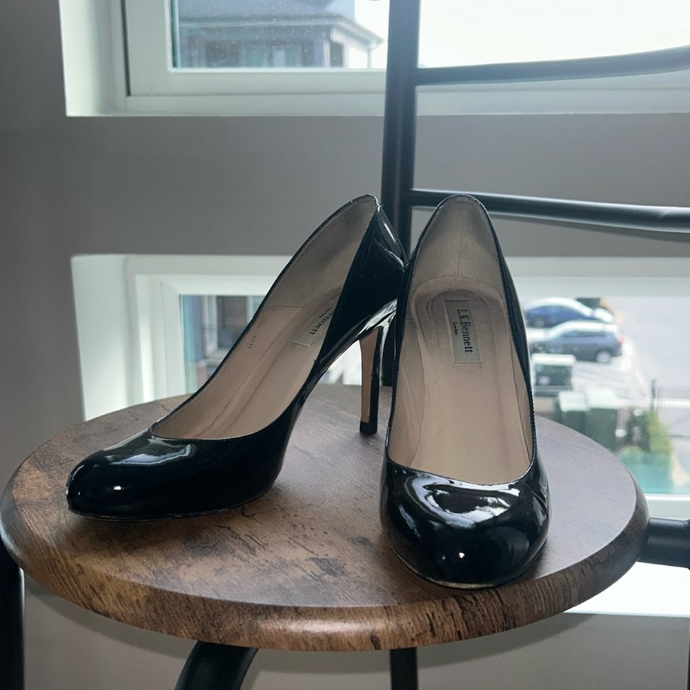 LK Bennett heels, black real leather size 38 1/2